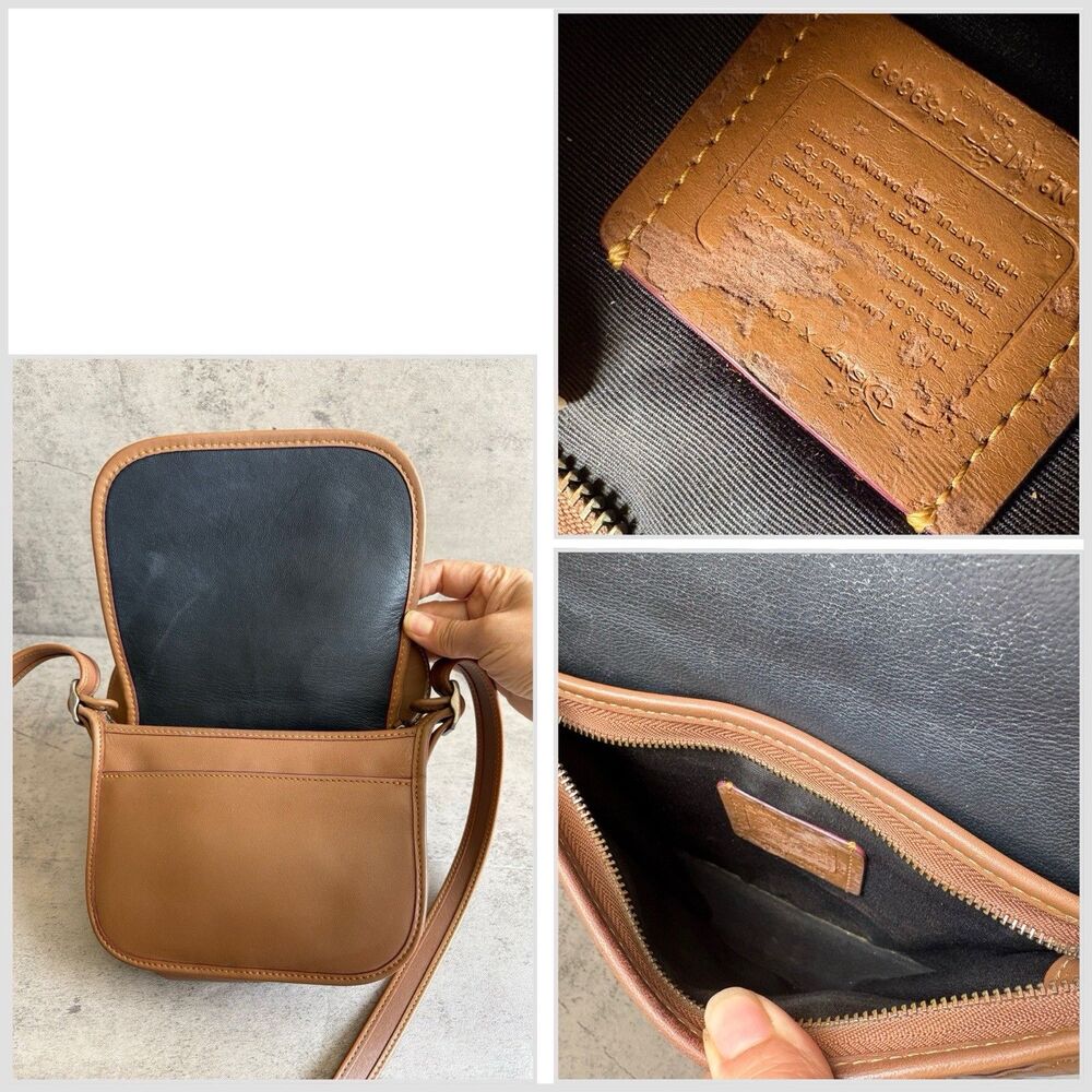 COACH x DISNEY MICKEY MOUSE W/Ears Crossbody Leather Bag Tan limited edition - Picture 8 of 8